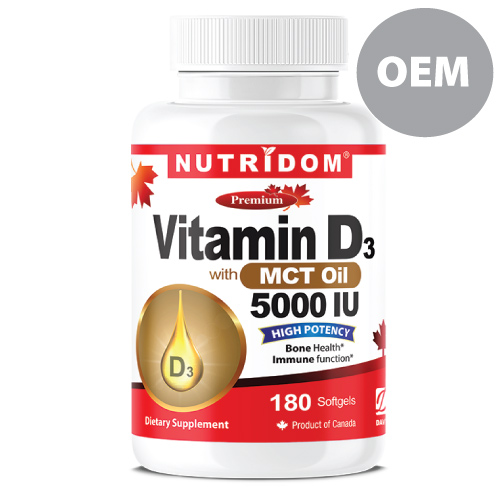 Nutridom Vitamin D3 5000IU 180 Softgels