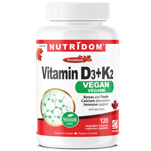 Nutridom Vitamin D3+K2 120Vcaps- VEGAN